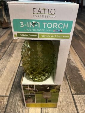 Essentials Outdoor 3-in-1 Torch Lantern in Olive Green